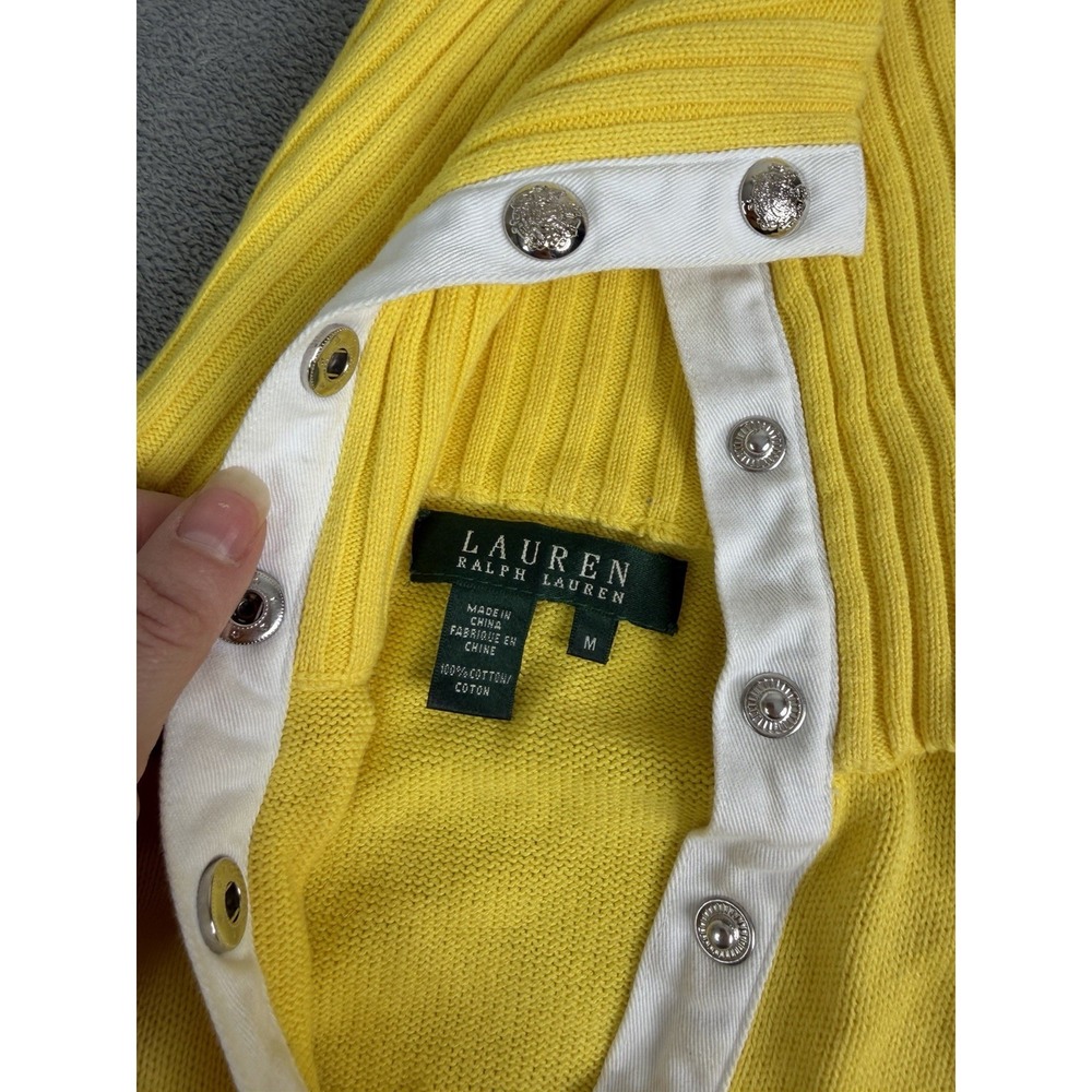 Lauren Ralph Lauren Mock Neck Sweater Women's Size Medium Yellow - Picture 5 of 9
